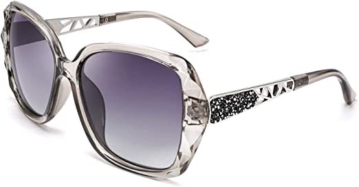 Photo 1 of FEISEDY Polarized Women Square Sunglasses Sparkling Composite Shiny Frame B2289 