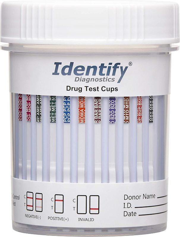 Photo 1 of 5 Pack Identify Diagnostics 12 Panel Drug Test Cup with BUP - Testing Instantly for 12 Different Drugs THC, COC, OXY, MDMA, BUP, MOP, AMP, BAR, BZO, MET, MTD, PCP ID-CP12-BUP (5) Expire September 30 2023
