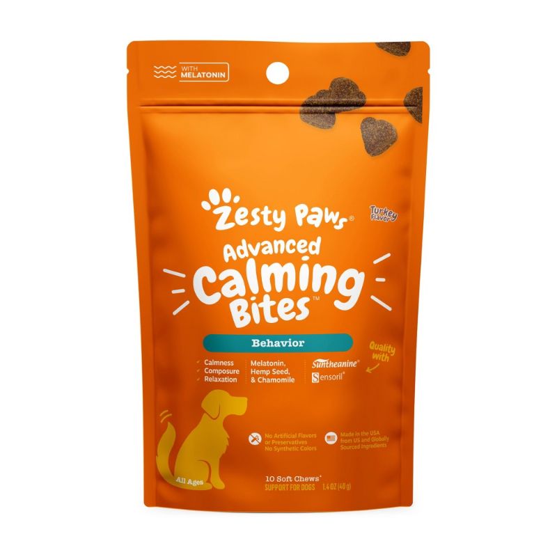 Photo 1 of Zesty Paws Advanced Calming Bites Soft Chews for Dogs - Turkey 12CT