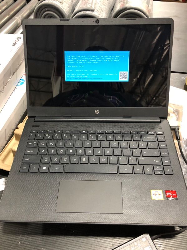 Photo 2 of HP 14" Laptop with Windows Home in S Mode – AMD Athlon Processor - 4GB RAM - 128GB SSD Storage – Black (14-fq0090tg)
