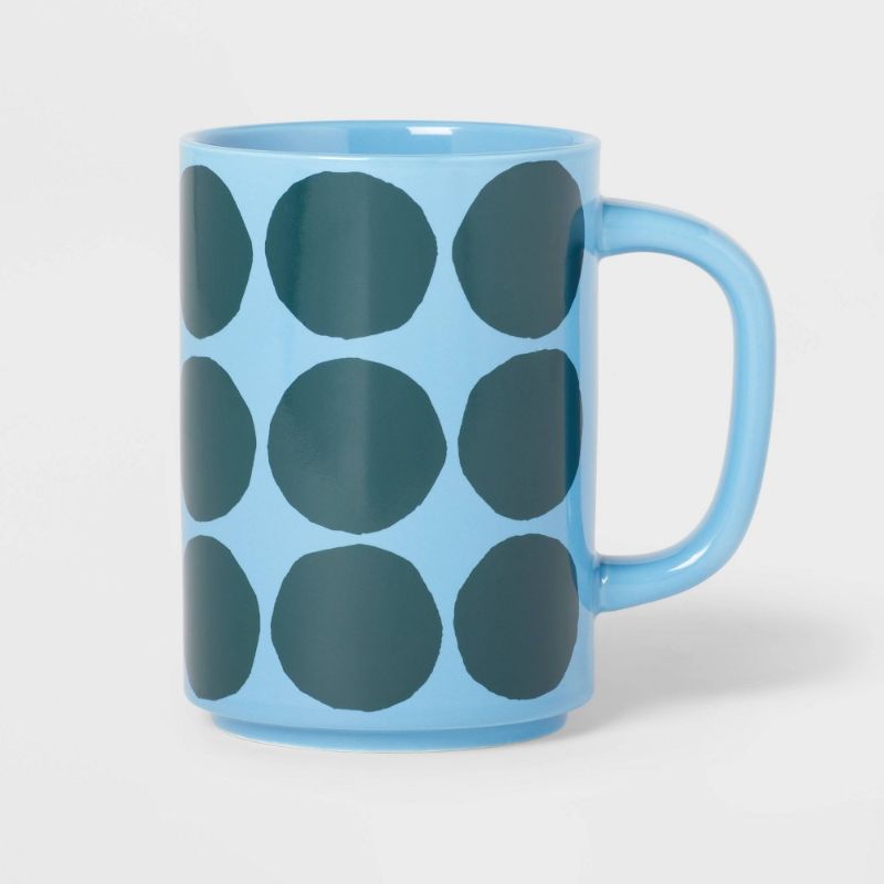 Photo 1 of 16oz Stoneware Green Dots Mug - Room Essentials. 2 in pack
