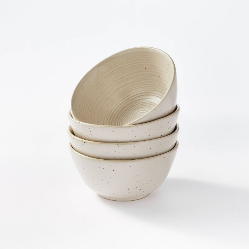 Photo 1 of 23oz 4pk Stoneware Glazed Salad Bowls Cream - Threshold™ Designed with Studio McGee
