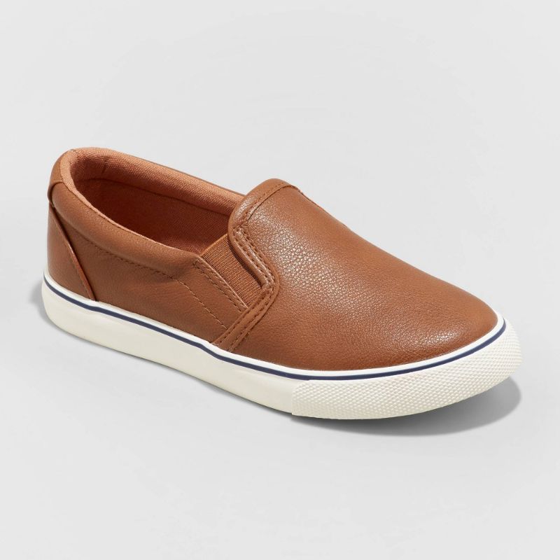 Photo 1 of Boys' Enzo Slip-on Sneakers - Cat & Jack Brown size 5
