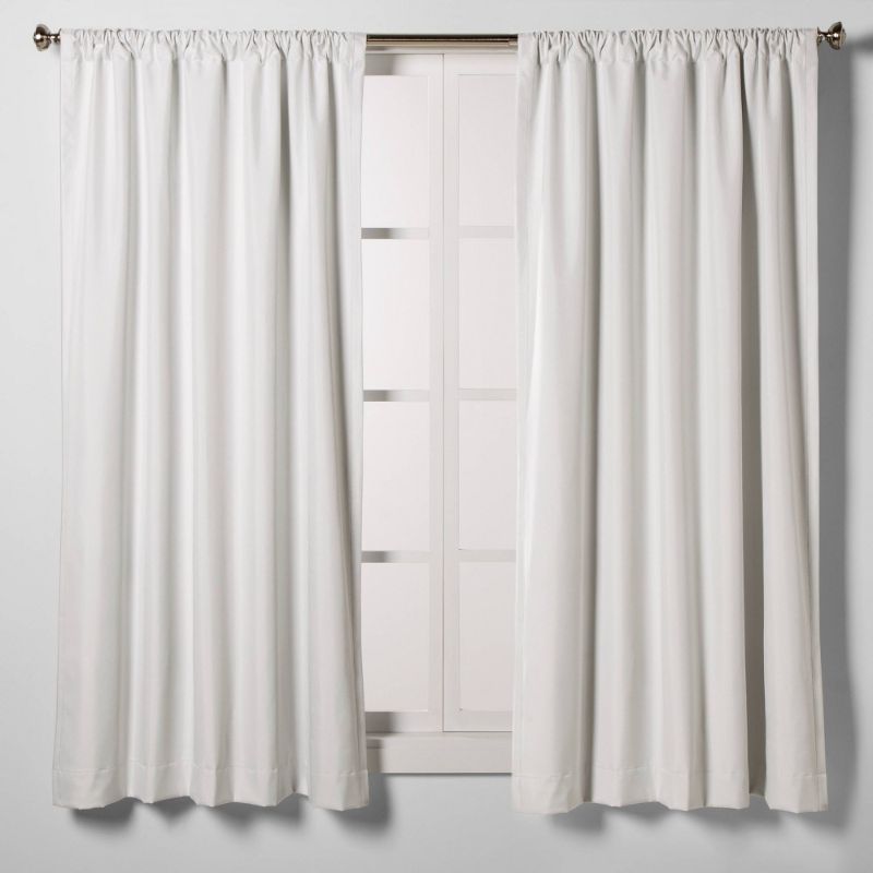 Photo 1 of 1pc 42"x84" Room Darkening Heathered Thermal Window Curtain Panel - Room Essentials™
