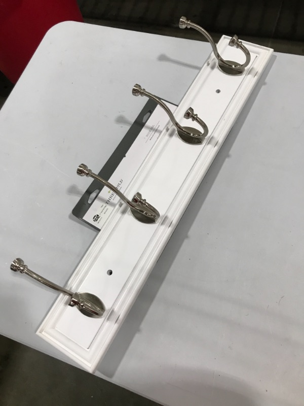 Photo 1 of 27" Hook Rail Elegant - White/Satin Nickel - Threshold™

