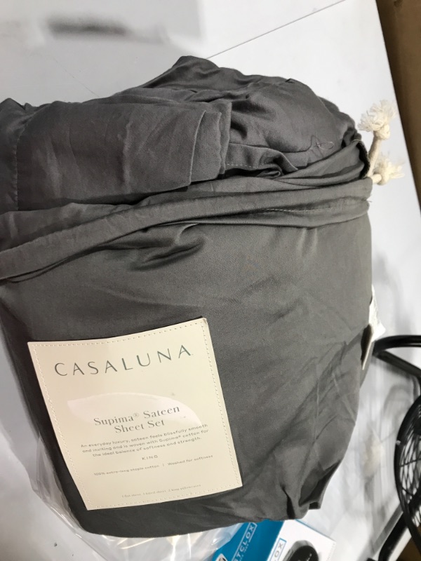 Photo 2 of 500 Thread Count Washed Supima Sateen Solid Sheet Set - Casaluna™ KING 

