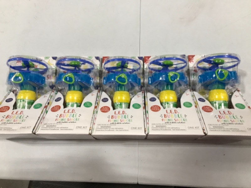 Photo 1 of 5 PACK OF LED BUBBLE FLYING SAUCER TOYS 