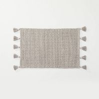 Photo 1 of 20" x 32" Solid Tassels Bath Rug Gray - Hearth & Hand™ with Magnolia

