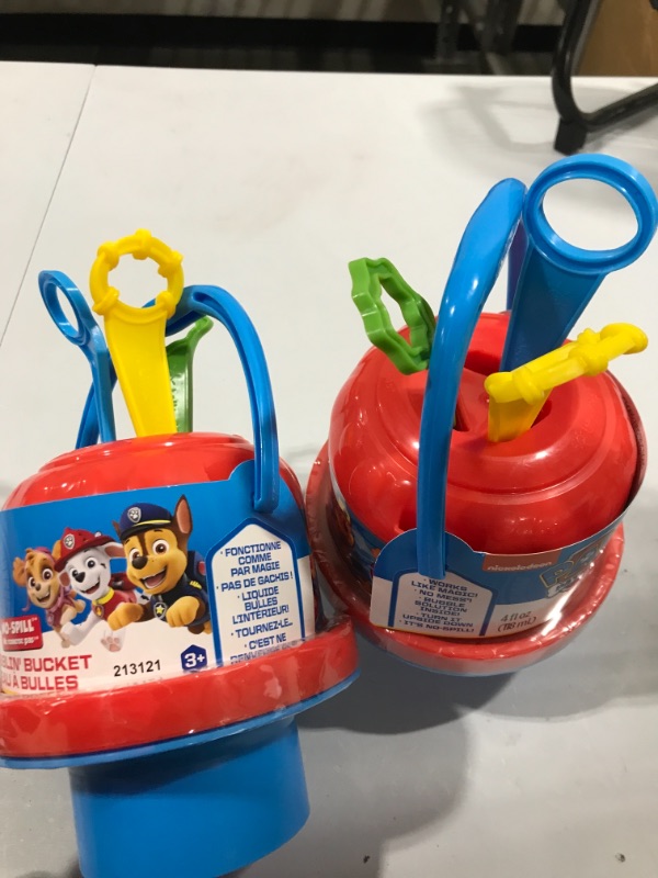 Photo 2 of BUNDLE OF 2 Little Kids Nickeoldeon No-Spill PAW PATROL Bubble Bucket; Includes 4oz Solution