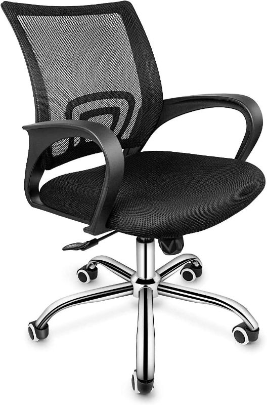 Photo 1 of YSSOA Task Ergonomic Mesh Computer Wheels and Arms and Lumbar Support Adjustable Height Study Chair for Students Teens Men Women for Dorm Home Office, Black
