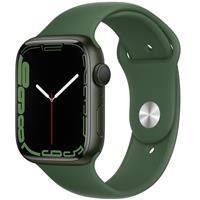 Photo 1 of Apple Watch Series 7 GPS + Cellular, 45mm Green Aluminum Case with Clover Sport Band - Regular
