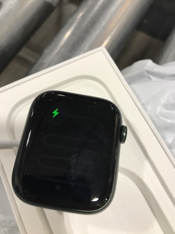 Photo 3 of Apple Watch Series 7 GPS + Cellular, 45mm Green Aluminum Case with Clover Sport Band - Regular
