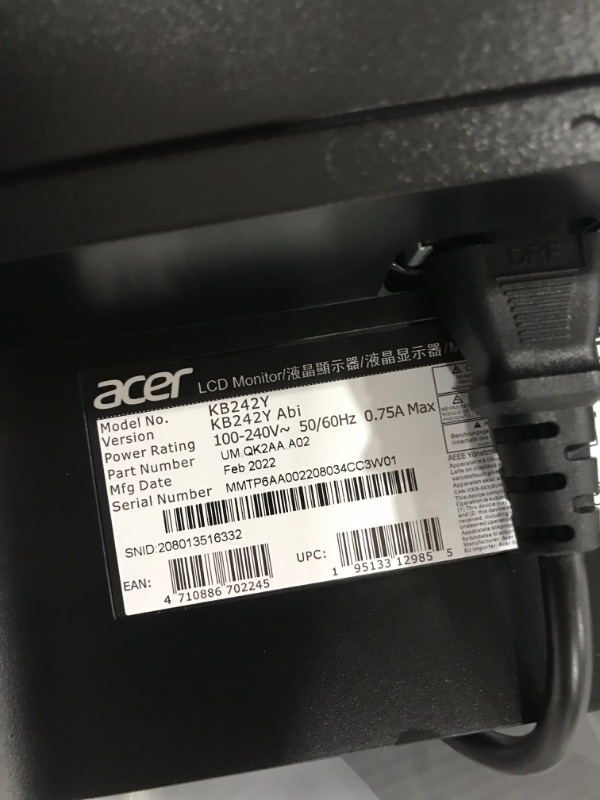 Photo 4 of Acer K2 K242HQLBBMD 24" Screen LED-Lit Monitor,Black
