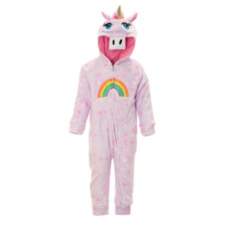 Photo 1 of Funstuff Unicorn Little Girls Fleece Coverall Woobie Pink 4-6
