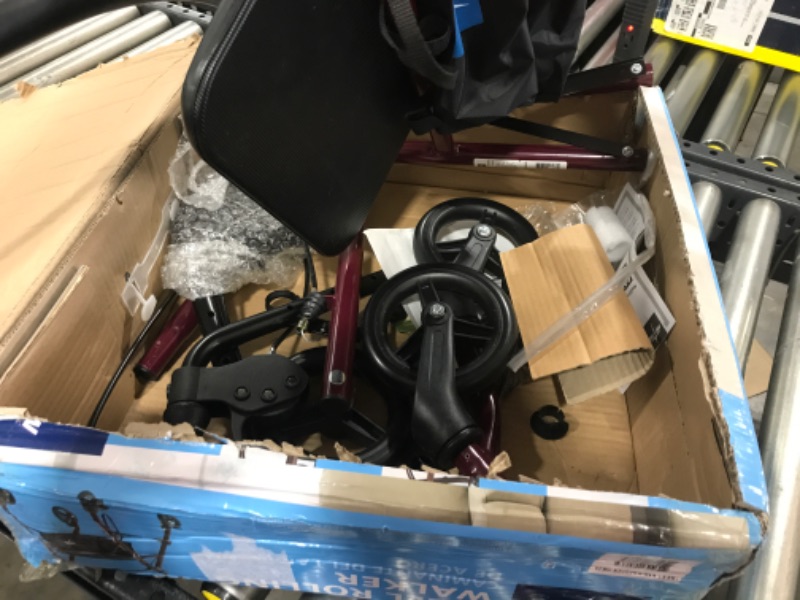Photo 1 of Medline Steel Rollator Walker Burgundy 350 lbs Capacity