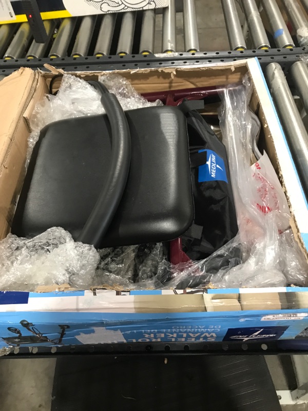 Photo 1 of Medline Steel Rollator Walker Burgundy 350 lbs Capacity