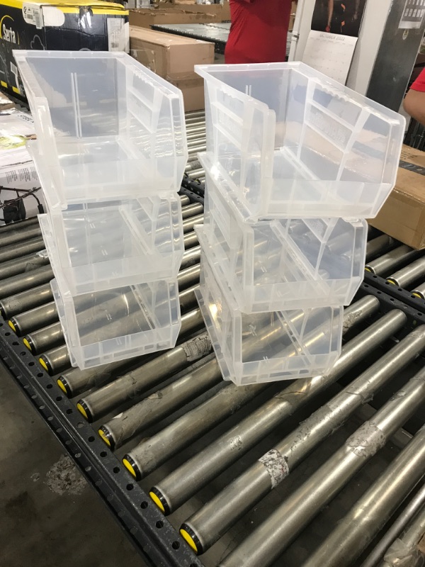 Photo 1 of AKRO-MILS Clear Shelf Bin, 23-5/8"L x 11-1/8"W x 6"H 4 PACK SOME CRACKING AND WARPING