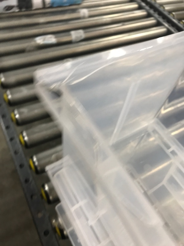 Photo 4 of AKRO-MILS Clear Shelf Bin, 23-5/8"L x 11-1/8"W x 6"H 4 PACK SOME CRACKING AND WARPING