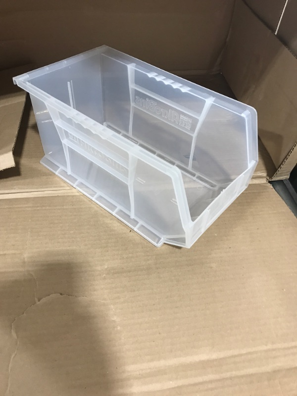 Photo 3 of AKRO-MILS Clear Shelf Bin, 23-5/8"L x 11-1/8"W x 6"H 4 PACK SOME CRACKING AND WARPING