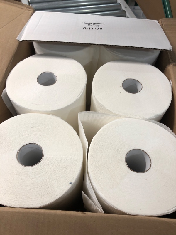 Photo 2 of High Capacity TAD Towel rolls, 10" Roll, White, 6 Rolls Premium Quality Fits Touchless Automatic roll Towel Dispenser