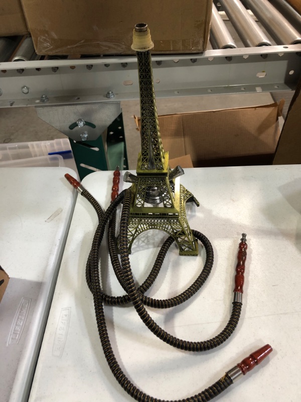 Photo 2 of Eiffel Tower Hookah Set, 2 Hose, Hookah Set with Everything,15.7 inches, bronze