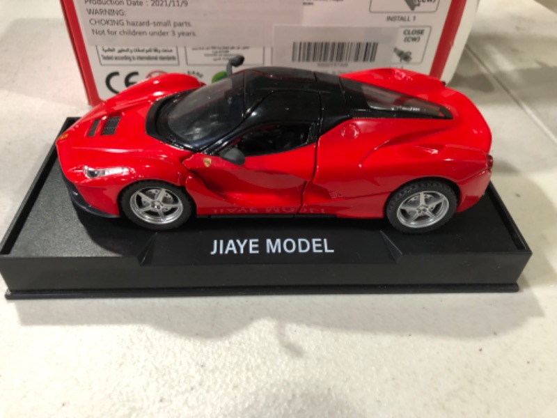 Photo 3 of 1:32 Ferrari Car Model Pull Back Car with Sound and Light Metal Body Door Opened Red