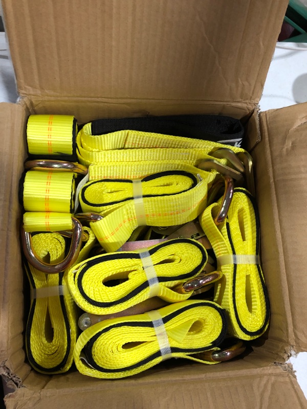 Photo 2 of Trekassy 2" x 120" Car Tie Down Straps for Trailers with Snap Hooks, 4 Pack Heavy Duty Tire Straps with 4 Ratchet, 4 Axle Straps