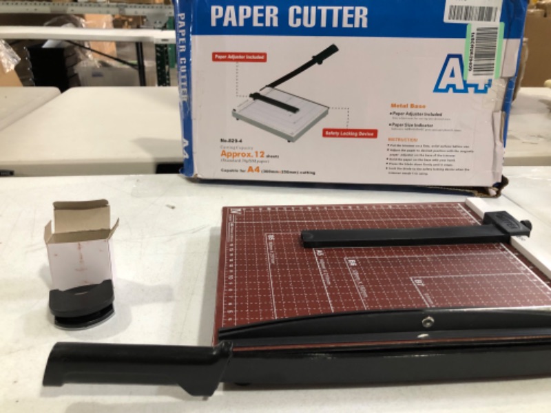 Photo 2 of TAINSE Paper Cutter, Paper Trimmer 12” Cutting Length with Safety Blade Lock