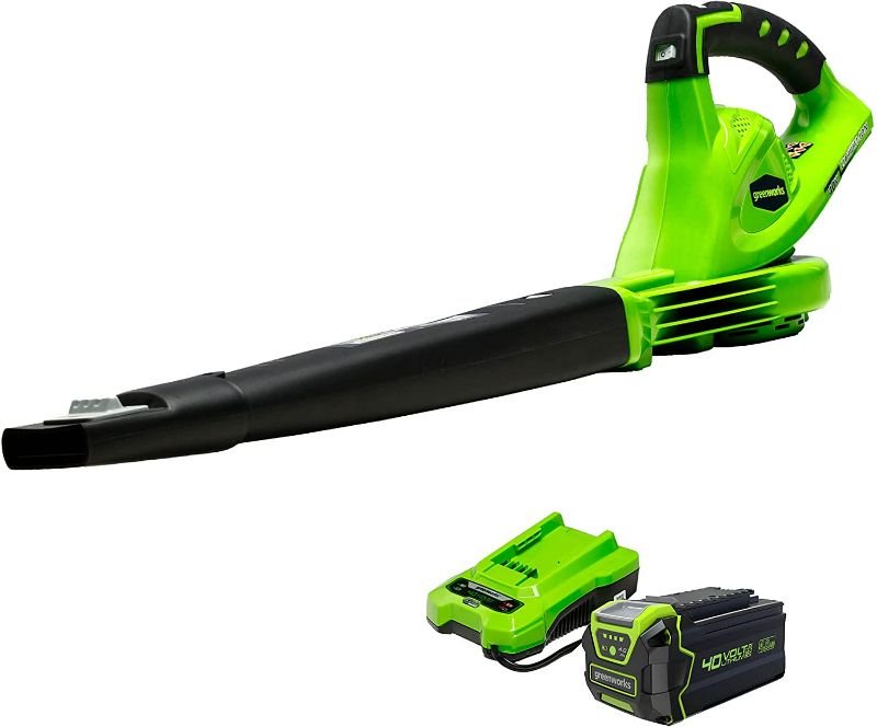 Photo 5 of **USED**  Greenworks 40V (150 MPH / 135 CFM) Cordless Leaf Blower, 4.0Ah Battery and Charger Included