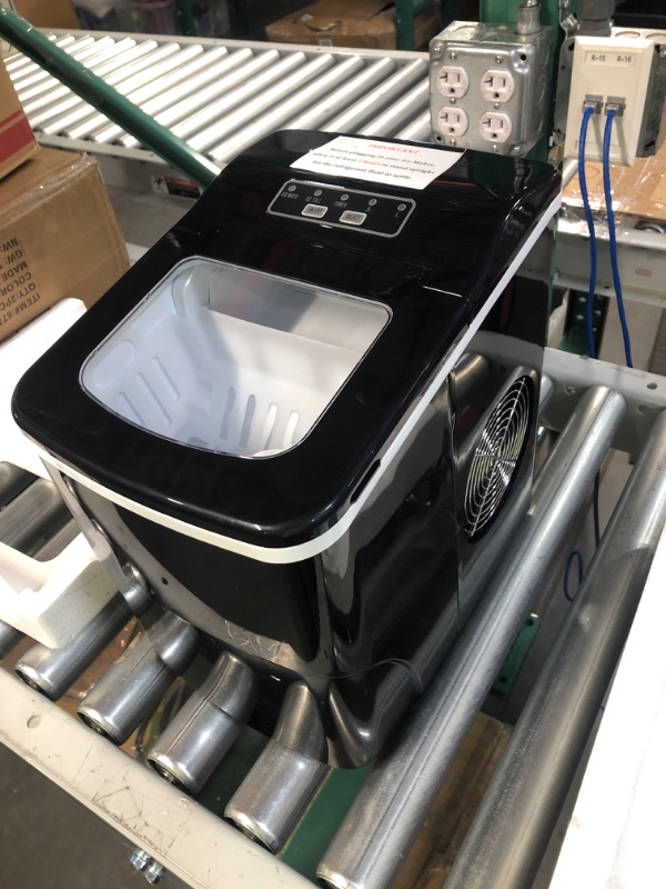 Photo 2 of **SEE NOTES** AGLUCKY Countertop Ice Maker Machine, Make 26 lbs ice in 24 hrs with Ice Scoop and Basket (Black)