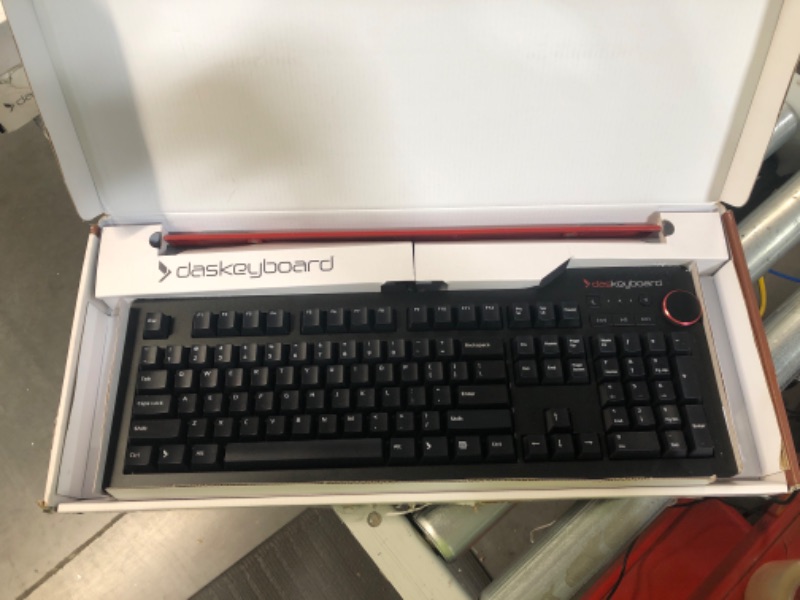 Photo 2 of **SEE NOTES** Das Keyboard 4 Professional Wired Mechanical Keyboard, 2-Port USB 3.0 Hub, Volume Knob, Aluminum Top (104 Keys, Black)