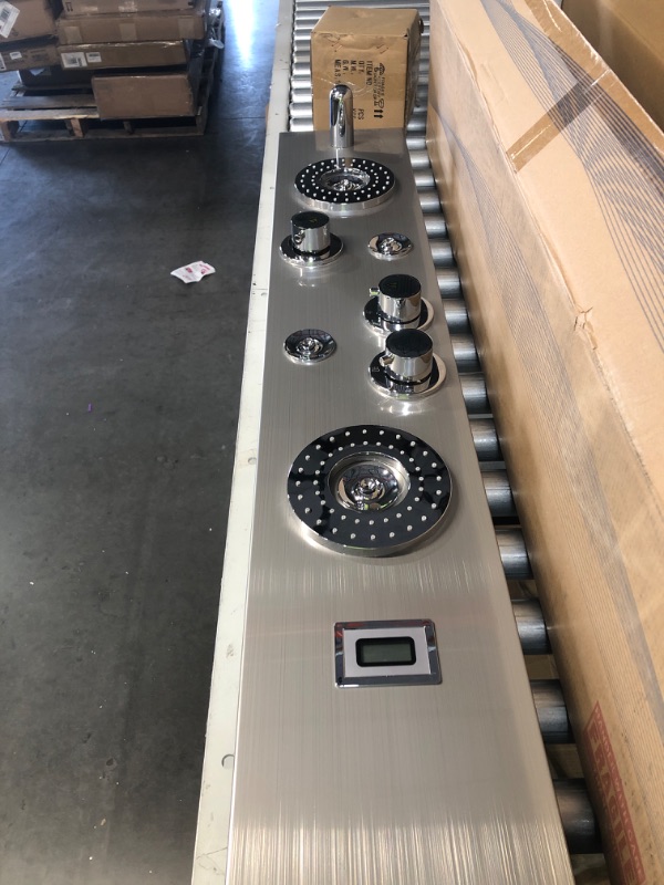 Photo 1 of **SEE NOTES** ELLO&ALLO Stainless Steel Shower Panel Tower System, LED Rainfall Waterfall Shower Head 6-Function