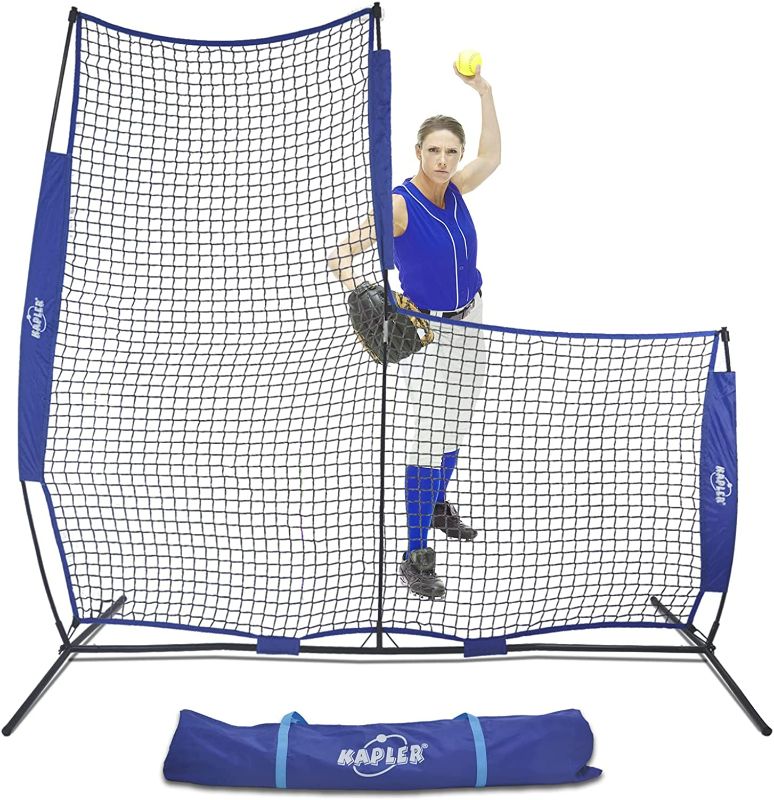 Photo 1 of *SEE NOTES* Kapler L Screen Baseball Softball Pitching Protection Net, 7x7FT Softball Baseball Screen Net with A Carry Bag.