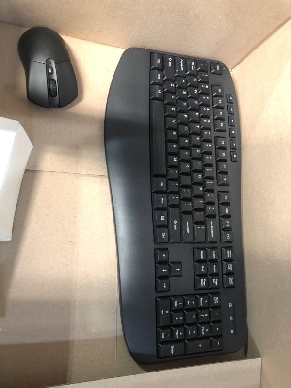 Photo 2 of Nulea Ergonomic Keyboard and Mouse Wireless Combo, Full-Sized 2.4GHz Wireless Keyboard 6 Multimedia Shortcuts & 3 Adjustable DPI Mouse for Windows/Mac OS