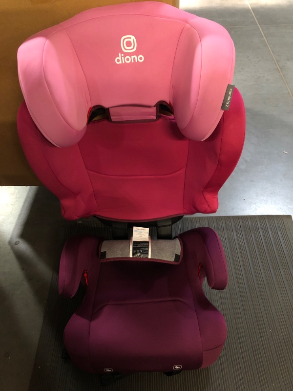 Photo 2 of Diono Cambria 2 XL 2022, Dual Latch Connectors, 2-in-1 Belt Positioning Booster Seat, High-Back to Backless Booster with Space and Room to Grow, 8 Years 1 Booster Seat, Pink NEW! Pink