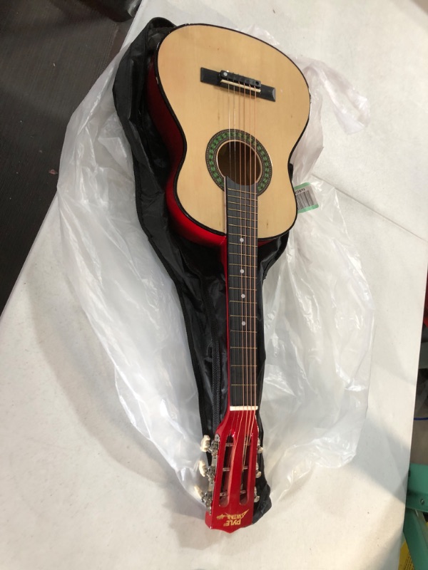 Photo 3 of  GUITAR ONLY DAMAGED ITEM Pyle Classical Acoustic Guitar 36” Junior size USED WITH CASE UNKNOWN MISSING PEICES