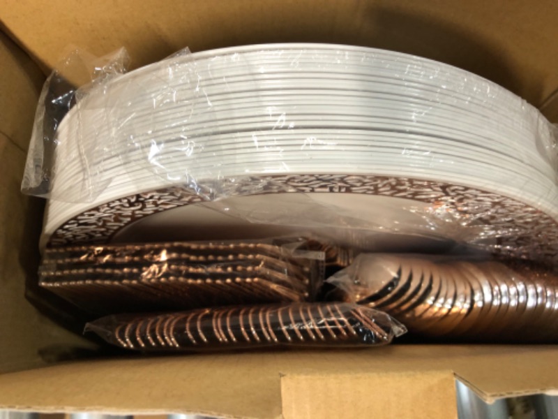 Photo 2 of [USED] 150 Piece Rose Gold Dinnerware Set 