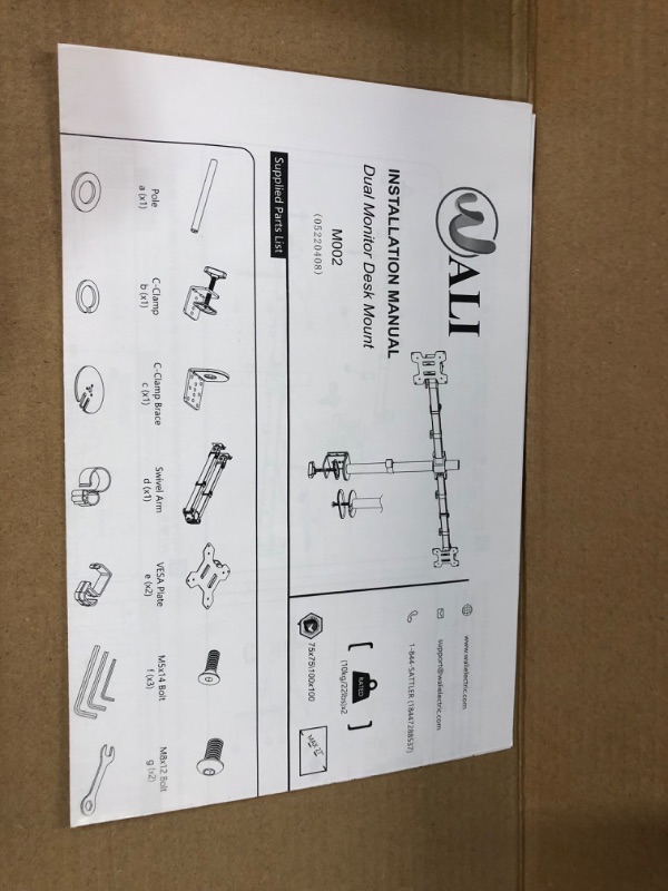 Photo 3 of Wali Dual LCD Monitor Desk Mount Stand Fully Adjustable Fits Two Screens Up to