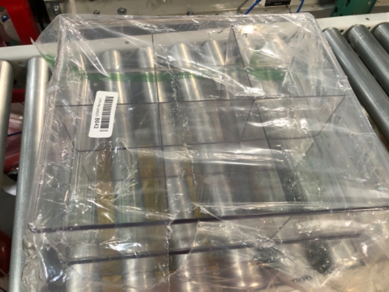 Photo 1 of Clear Drawer Organizer, 6 Compartments - Set of 2