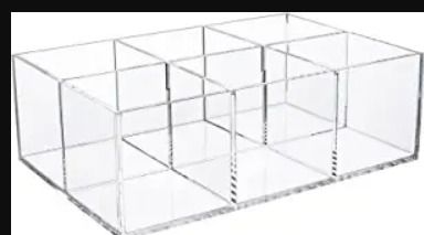 Photo 1 of Clear Drawer Organizer, 6 Compartments - Set of 2