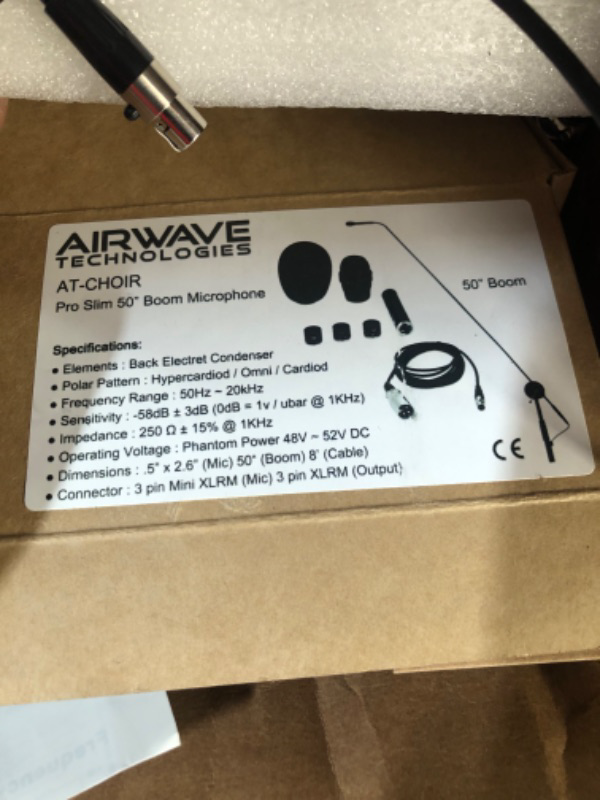 Photo 4 of Airwave AT-CHOIR Condenser Microphone, Multipattern Choir Mic 26 x 2.5 x 3.5 inches
