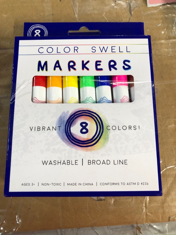 Photo 2 of  2 PK Color Swell Washable Markers With 8 Vibrant Colors 