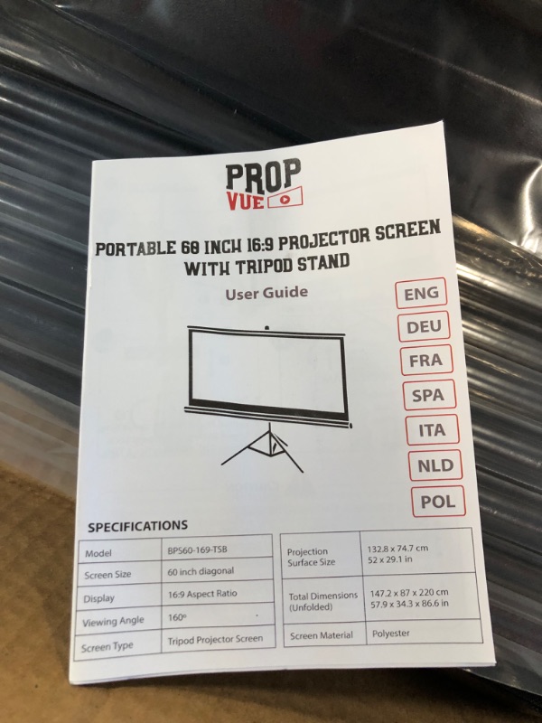 Photo 2 of Projector Screen with Stand 60 inch - Indoor and Outdoor Projection Screen