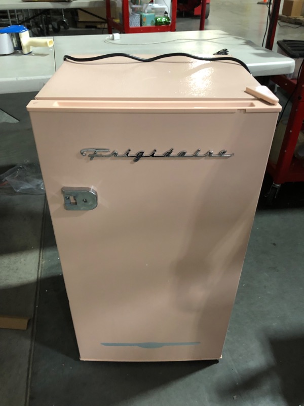 Photo 5 of Frigidaire EFR376-CORAL Retro Bar Fridge Refrigerator with Side Bottle Opener, 3.2 cu. Ft, Coral