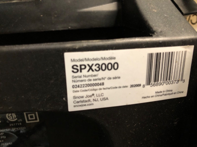 Photo 5 of (PARTS) 2030 MAX PSI 1.76 GPM 14.5 Amp Electric Pressure Washer