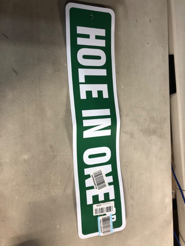 Photo 1 of HOLE IN ONE Street Sign golfer golf clubs balls lover | Indoor/Outdoor |  30" Wide Plastic Sign 7" X 30" Plastic Sign
