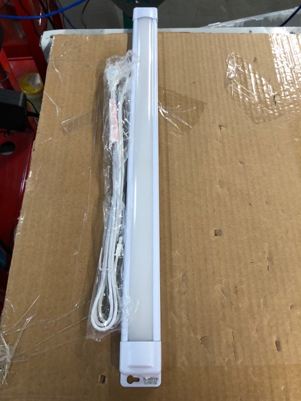 Photo 2 of **USED** Enbrighten 24in. Under Cabinet LED Light Fixture, Linkable Up to 40 Fixtures, Plug-In & Convertible to Direct Wire, 811 Lumens, High/Off/Low Switch, White