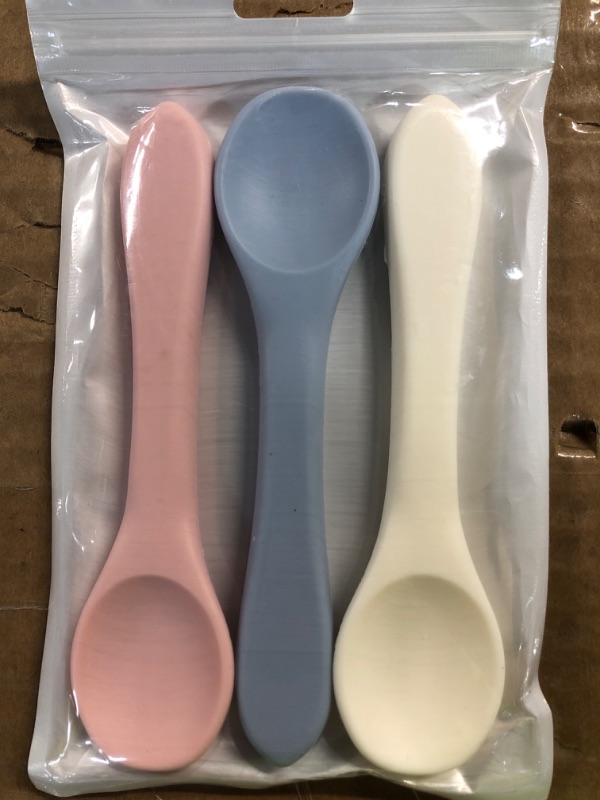 Photo 1 of (2) HIWOOD Baby Led Weaning Spoons, First Stage Self Feeding Toddler Utensils Set of 3