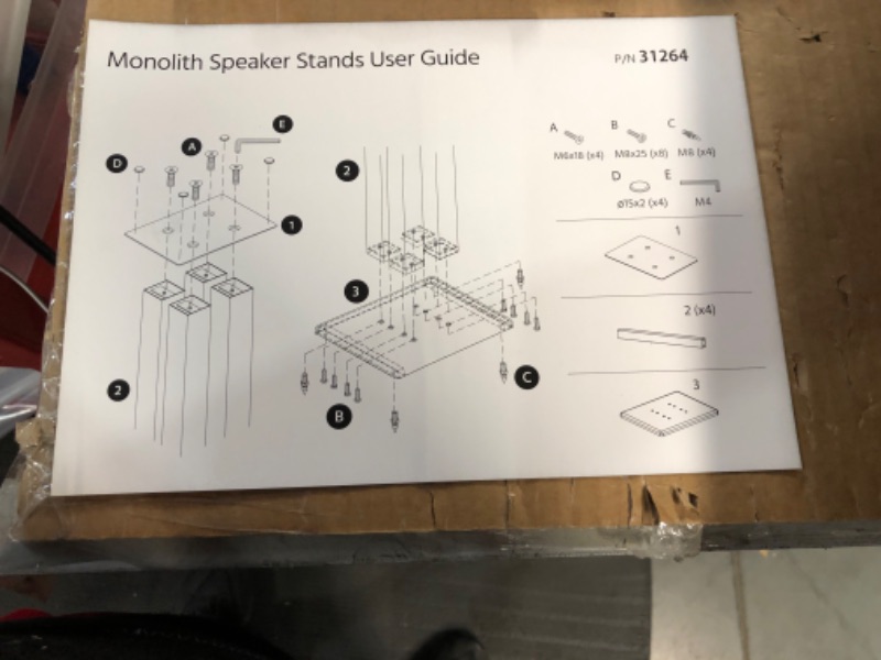 Photo 3 of Monoprice Monolith Speaker Stands (Each), Black, 32 Inch