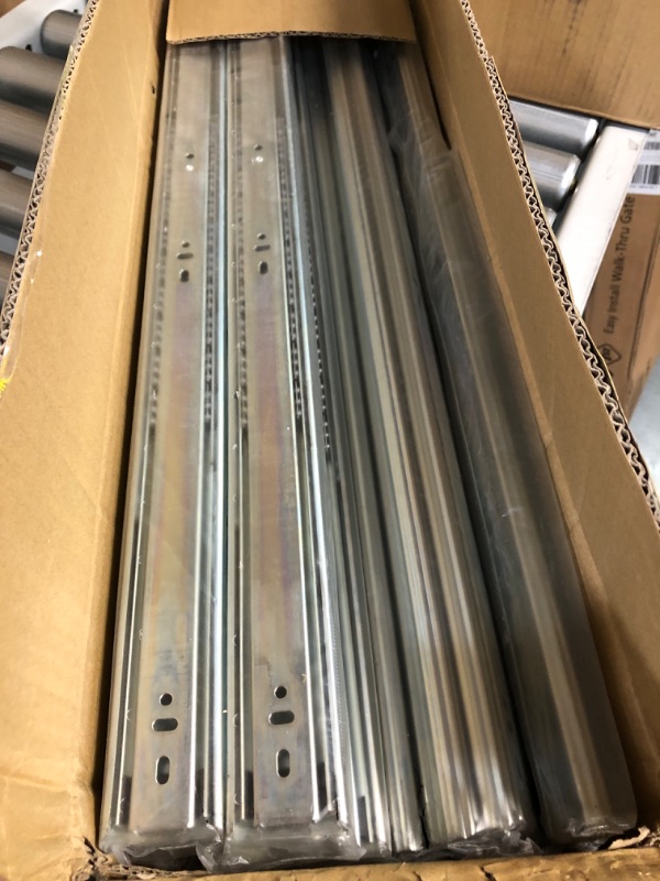 Photo 2 of 10 Pairs of 18 Inch Hardware 3-Section Soft Close Full Extension Ball Bearing Side Mount Drawer Slides,100 LB Capacity Drawer Slide 18 Inch-10 pairs